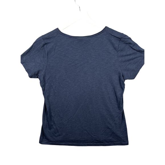 Ariat Shirt Womens XL Blue‎ Short Sleeve Crew Neck Cowgirl American Flag Bison - Picture 7 of 9